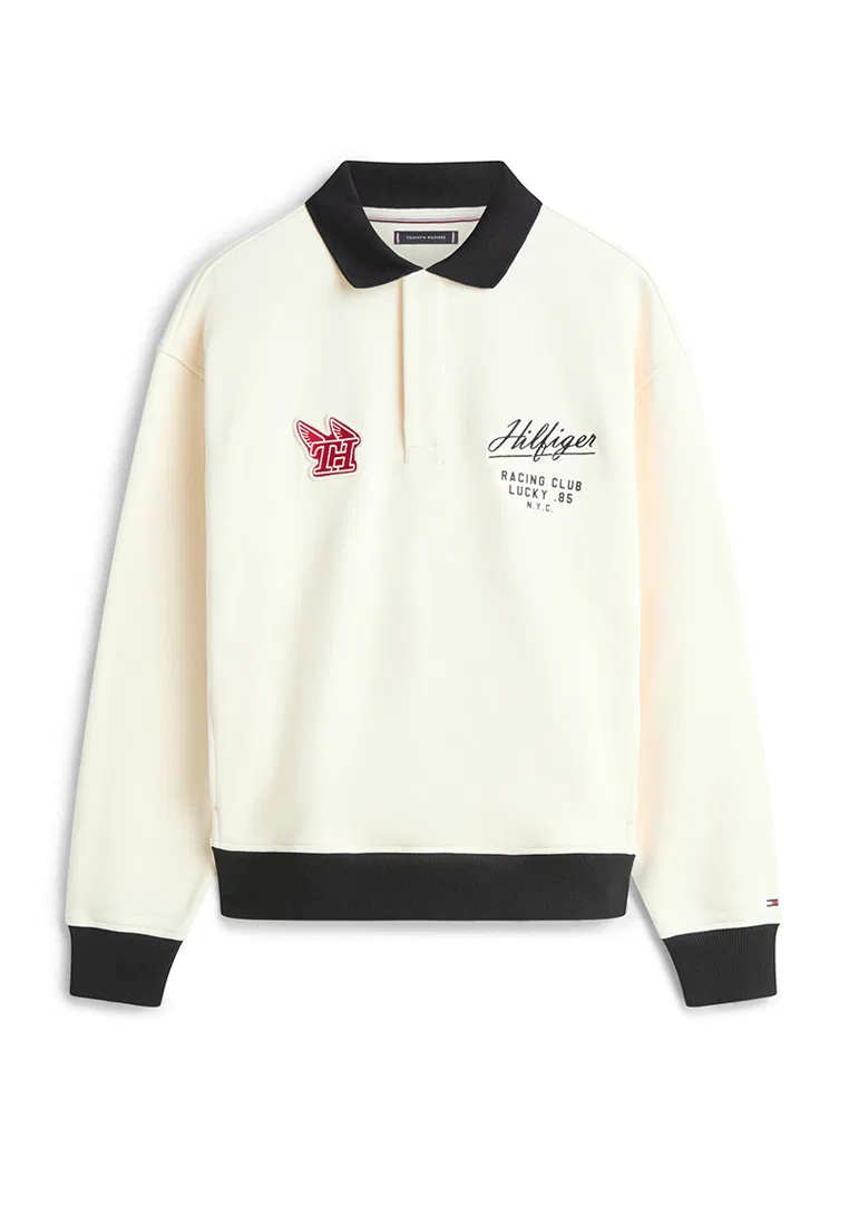 Свитшот с воротником-поло, TH Mainline Tommy Hilfiger, слоновая кость — фото 4