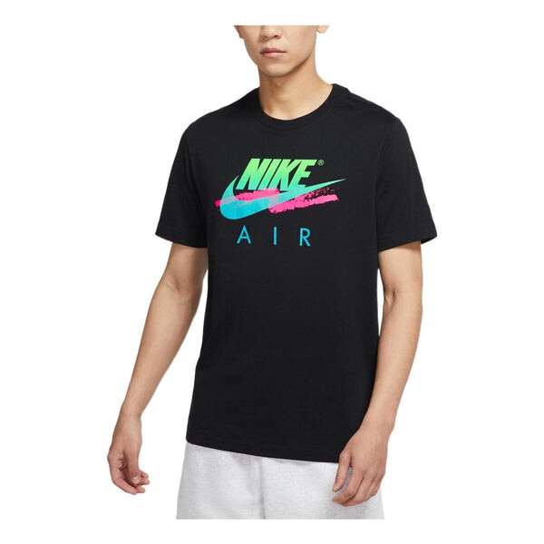 

Футболка Nike Alphabet Logo Printing Round Neck Casual Short Sleeve Black, мультиколор