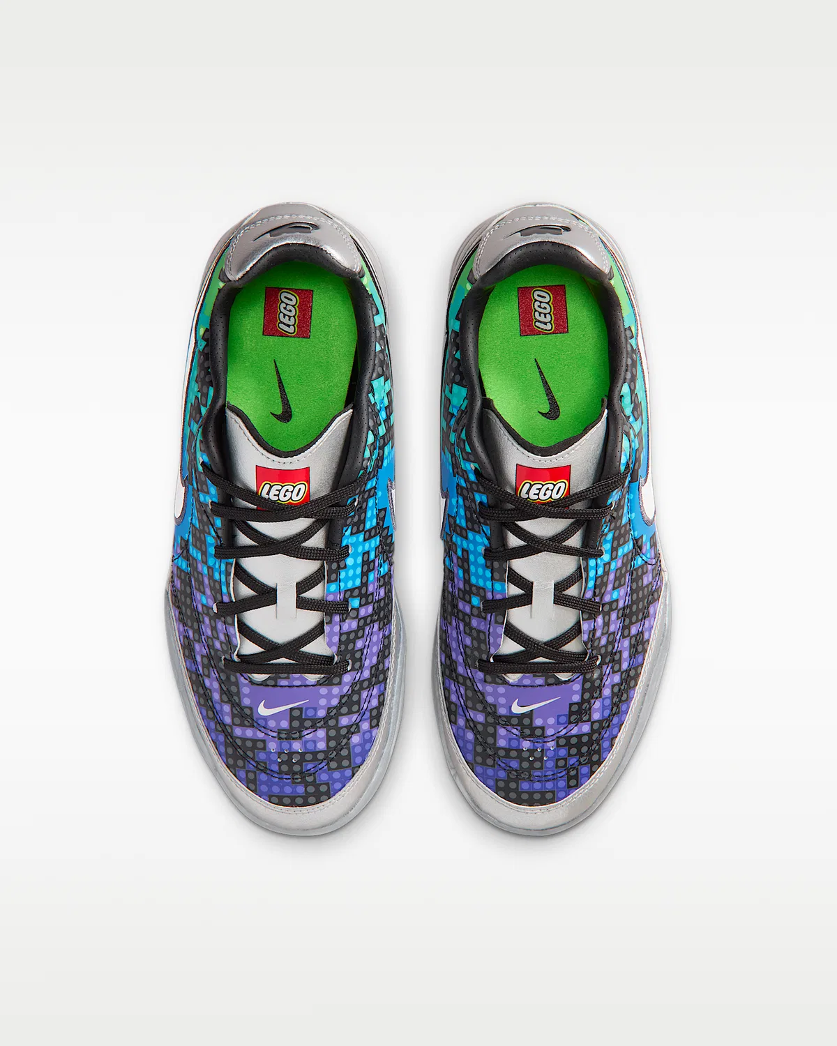 Детские кроссовки Nike Jr. Streetgato x LEGO® Collection, Metallic Silver/Green Strike/Black/White — фото 4