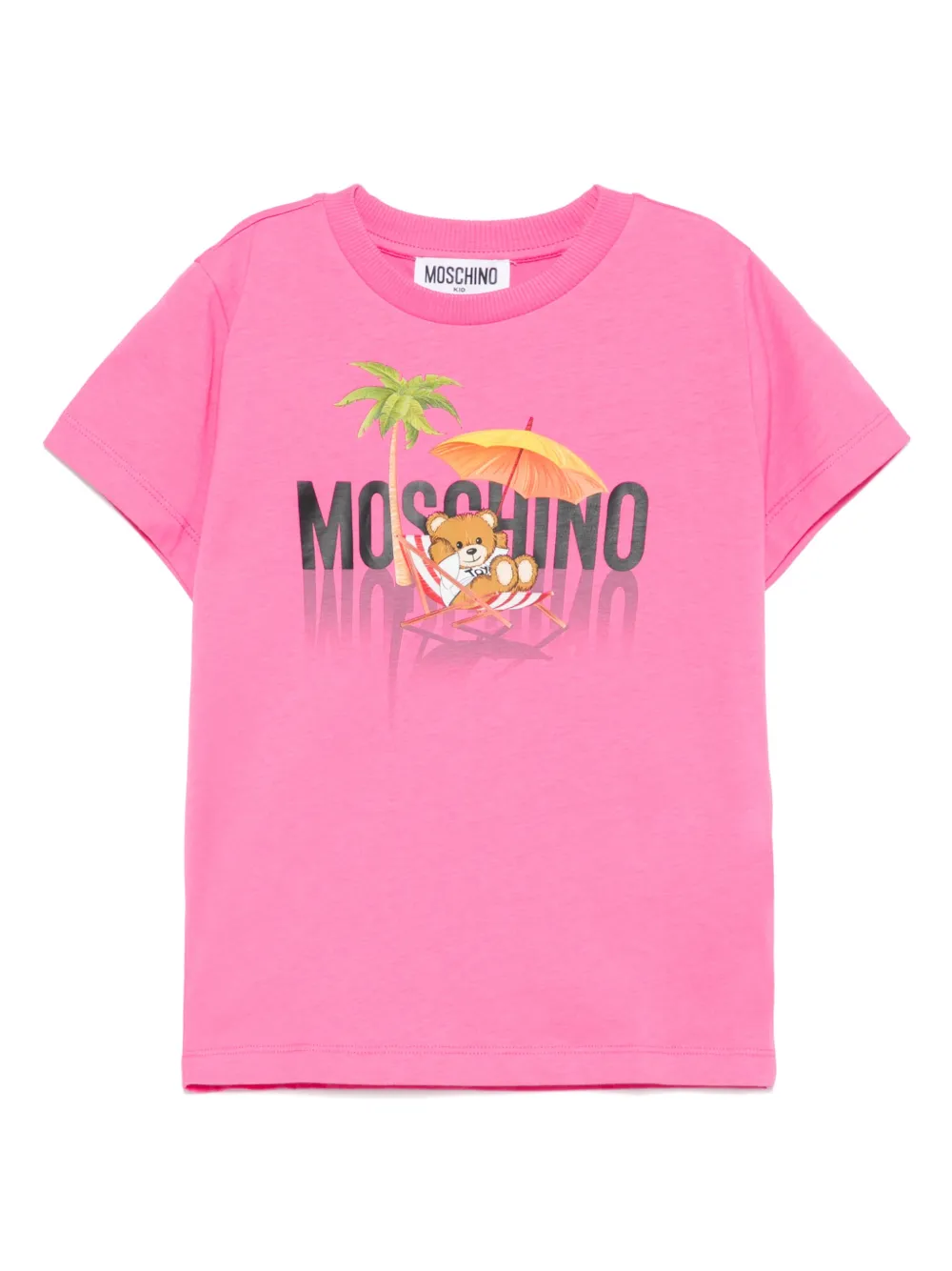 

Футболка с принтом Teddy Bear Moschino Kids, розовый