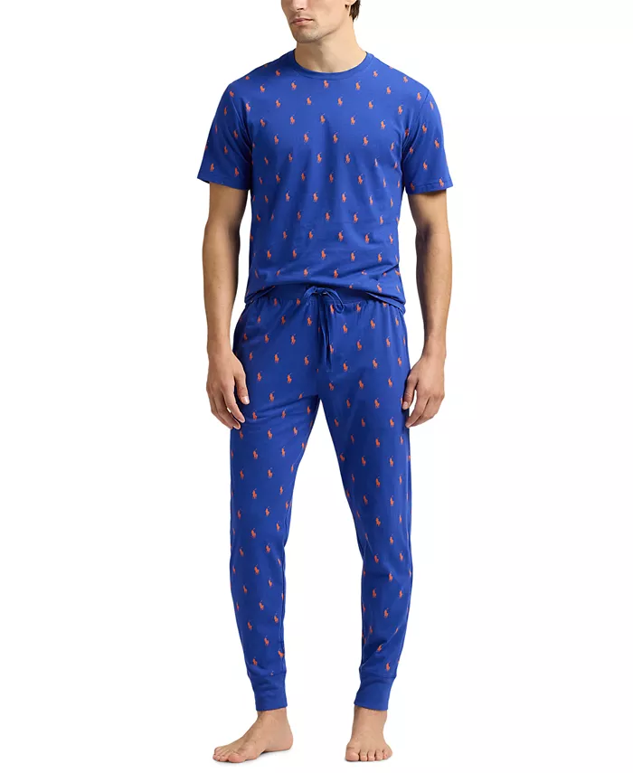 

Мужской комплект пижамы с короткими рукавами Jogger Polo Ralph Lauren, синий