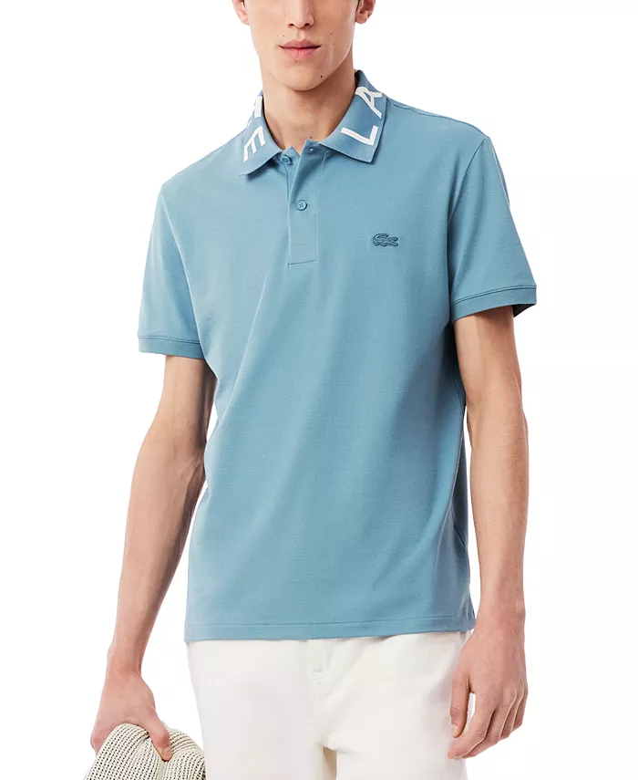 

Мужская поло с логотипом на воротнике, приталенная Lacoste, белый