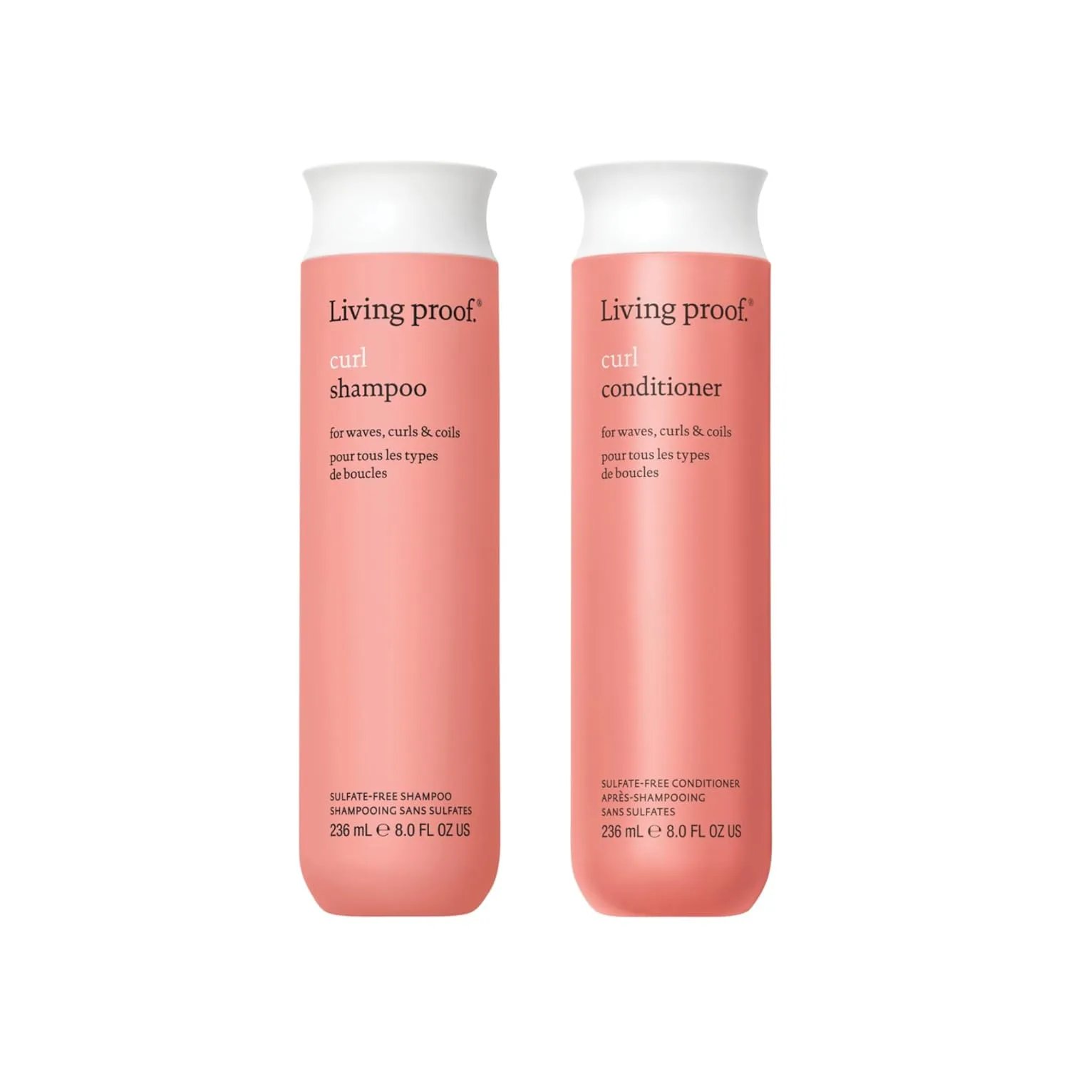 Шампунь и кондиционер Living Proof Curl для волнистых, кудрявых и вьющихся волос, укрепляют и подчеркивают локоны.
