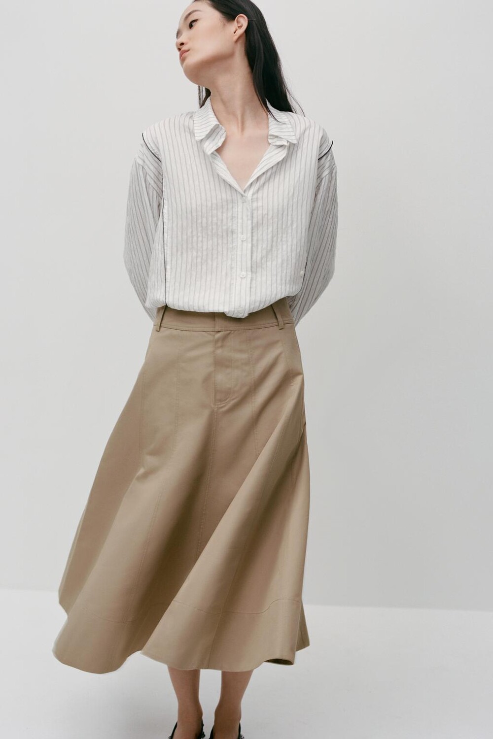 

Юбка годе ZARA, бежевый