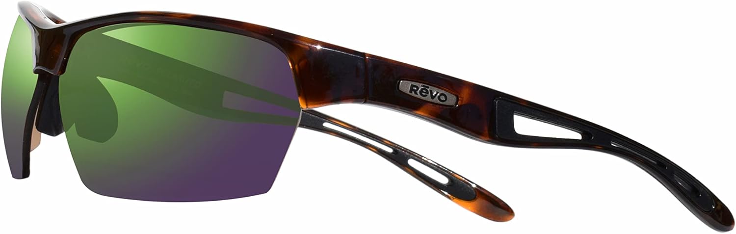 

Солнцезащитные очки Revo Jett: поляризованные линзы с УФ-фильтрами, полуободковая прямоугольная оправа, блестящая черепаховая оправа с линзами цвета «вечнозеленый», Tortoise