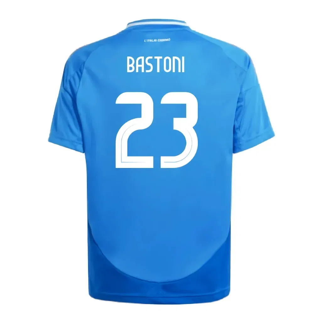 Домашняя футболка Италии 2024-2025 Bastoni #23 Adidas Italy, синий — фото 2