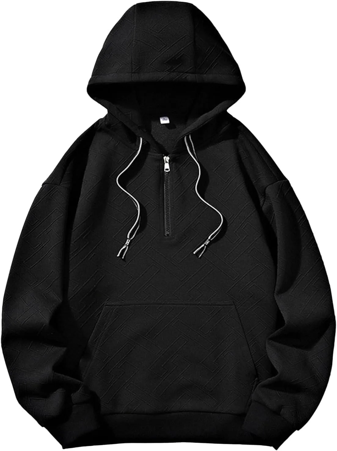 

Мужской худи с четвертью молнии свободного кроя с длинным рукавом