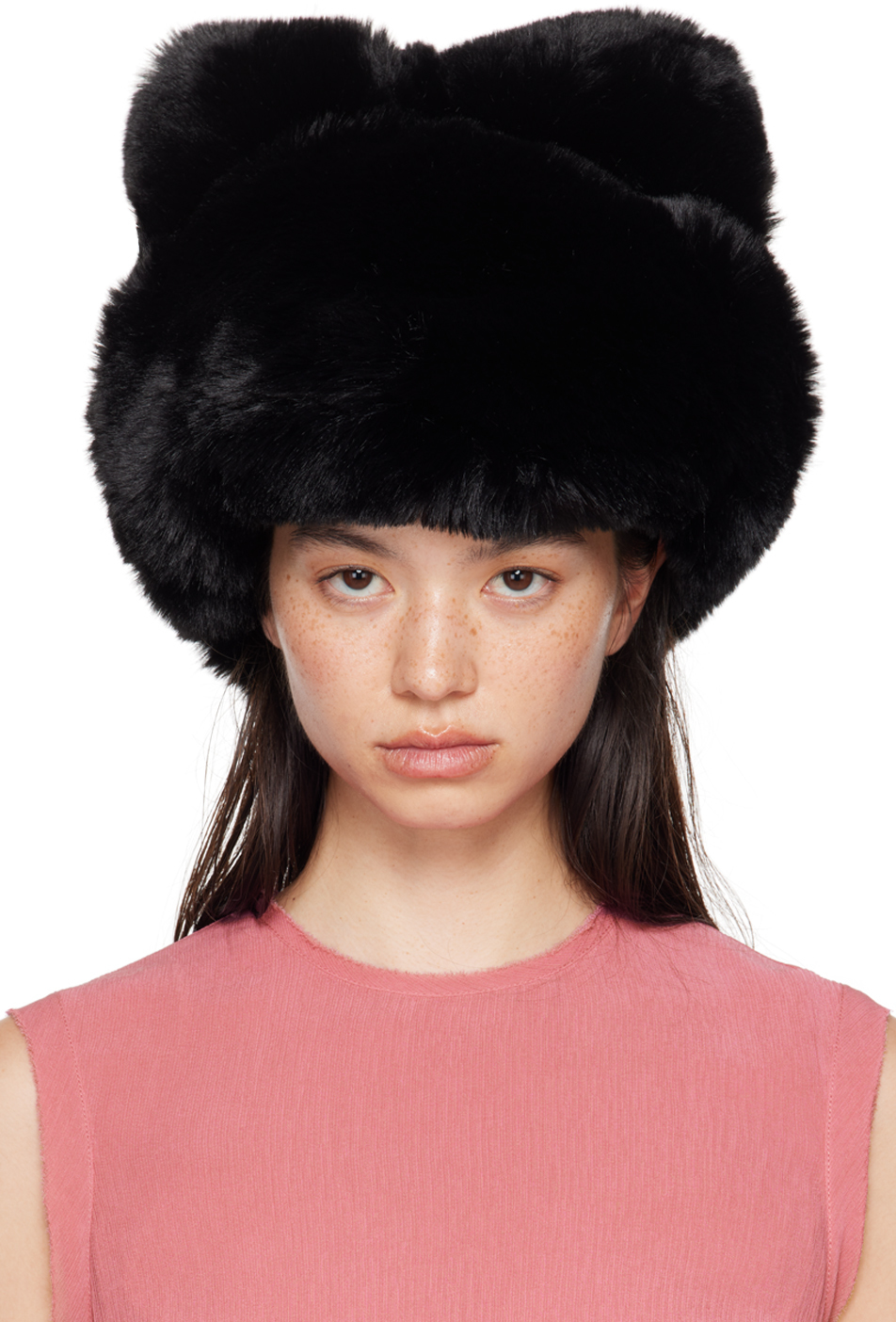 

Шапка из искусственного меха с пушистым бантом Acne Studios