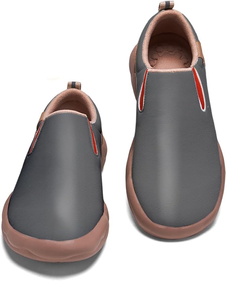 

Мужские модные кроссовки слипоны из кожи, повседневные лоферы, легкие удобные прогулочные и дорожные туфли Onehorse, серый