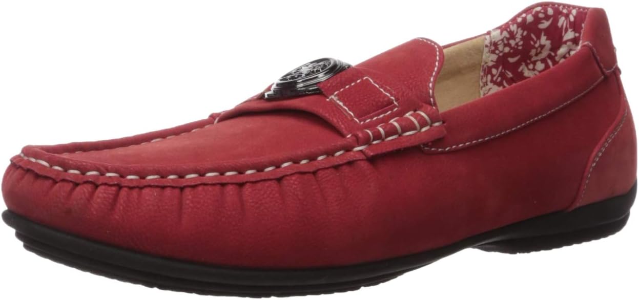 

Мужские лоферы Stacy Adams Cyrus с моксиновым носком и декорированной пряжкой, стиль слип-он, красный