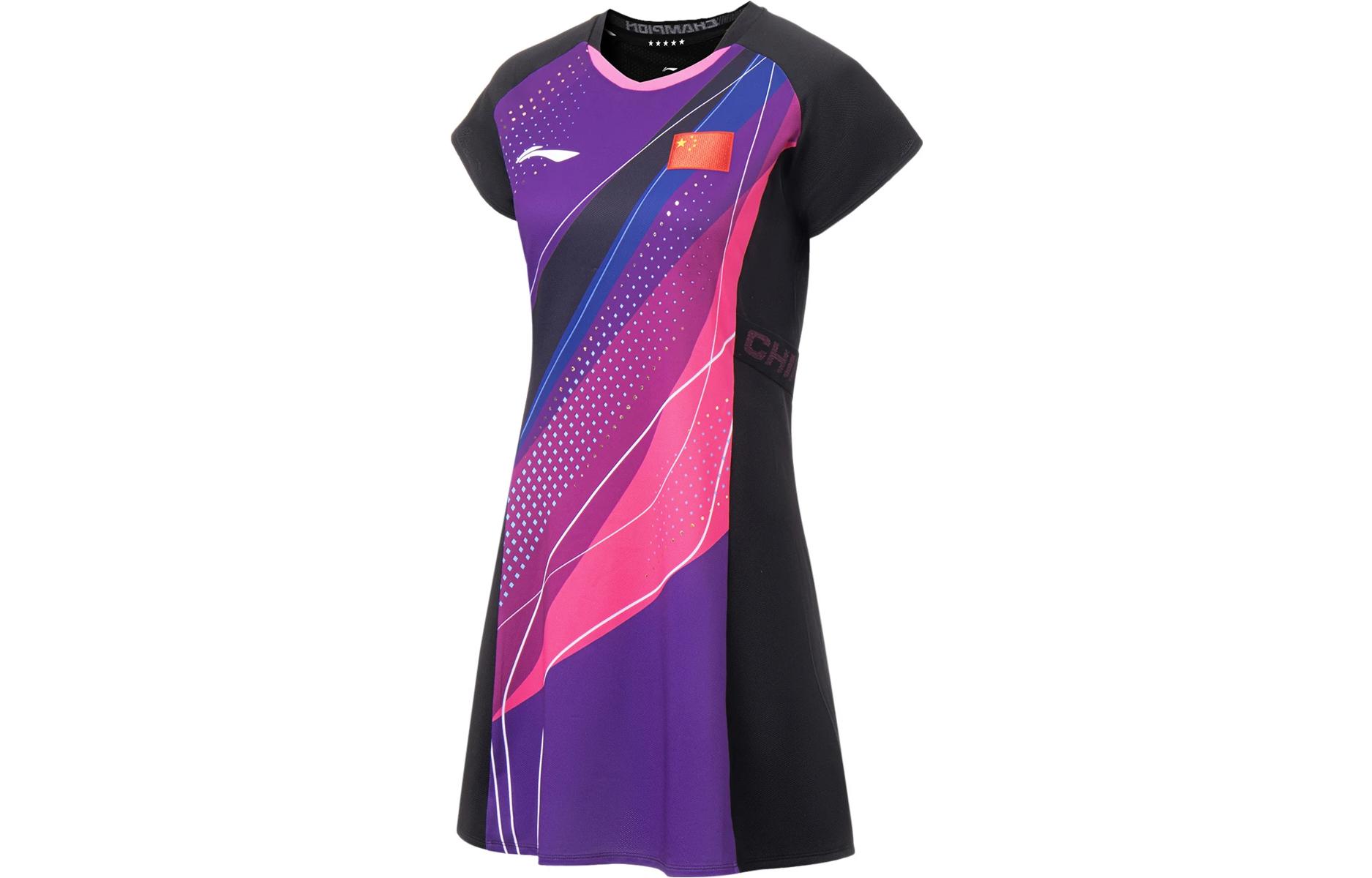 

Женское платье с короткими рукавами для настольного тенниса LiNing Neon Lotus Pink/Black