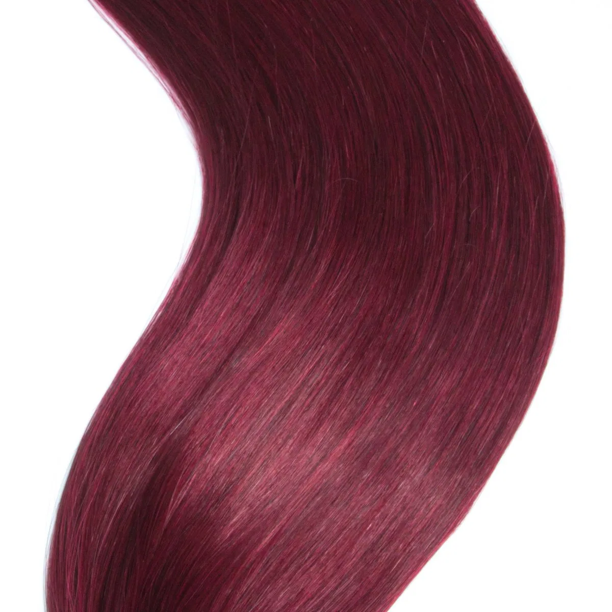 Бордовые наращиваемые пряди из 100% натуральных волос Remy, 50 г, 60 см Glamxtensions — фото 4