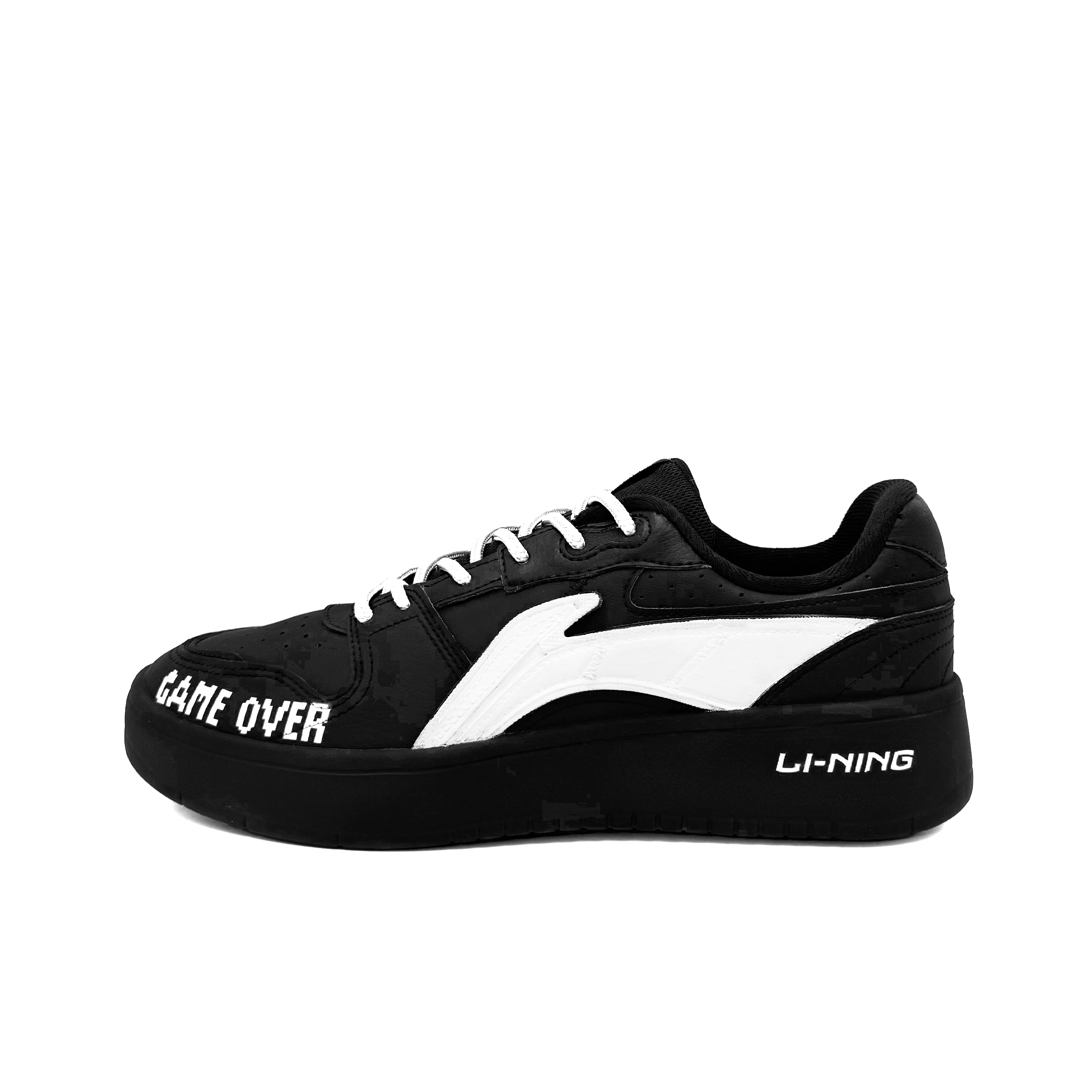 

LINING Нескользящие износостойкие низкие кроссовки для скейтбординга мужские, черно-белые