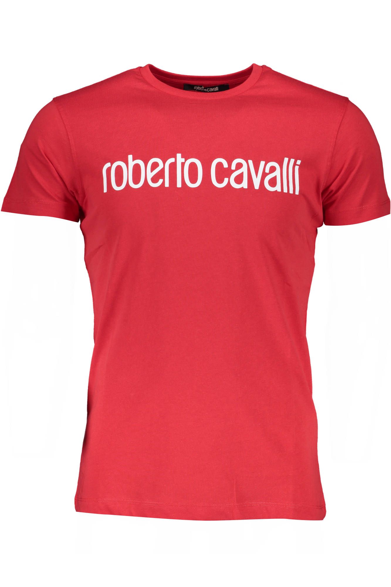 

Красная хлопковая мужская футболка Roberto Cavalli