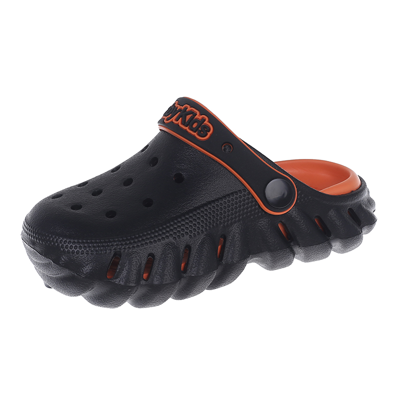 

Детские сандалии с низким верхом, противоскользящие, противоударные и дышащие CAMKIDS, черный/оранжевый