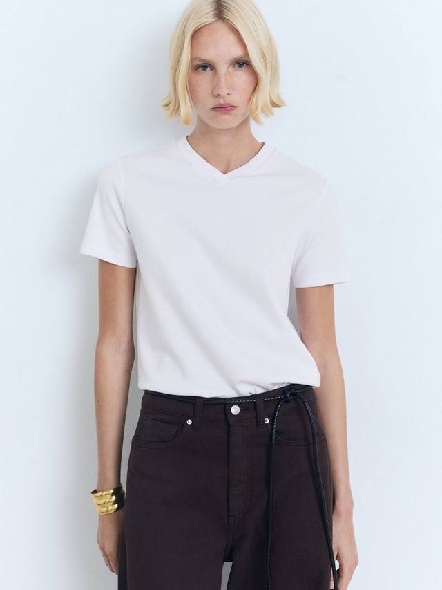 

Футболка Ritape с V-образным вырезом Mango, White