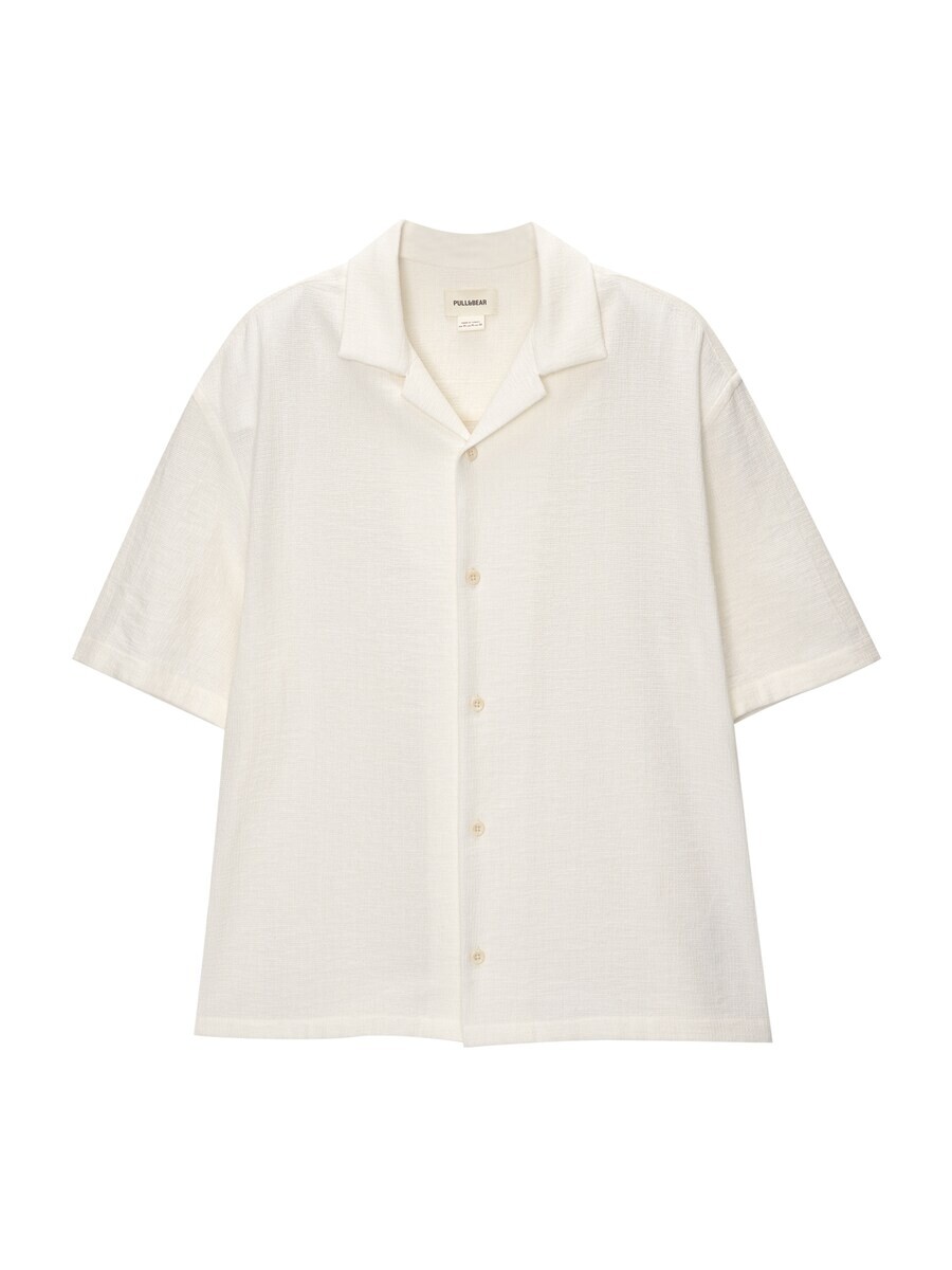 

Рубашка Pull&Bear Comfort fit Button Up, белый