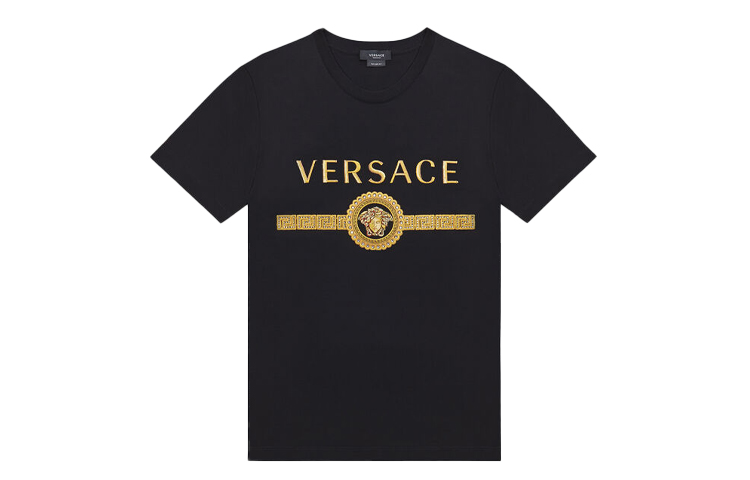 

Футболка черная с вышитым логотипом Medusa VERSACE