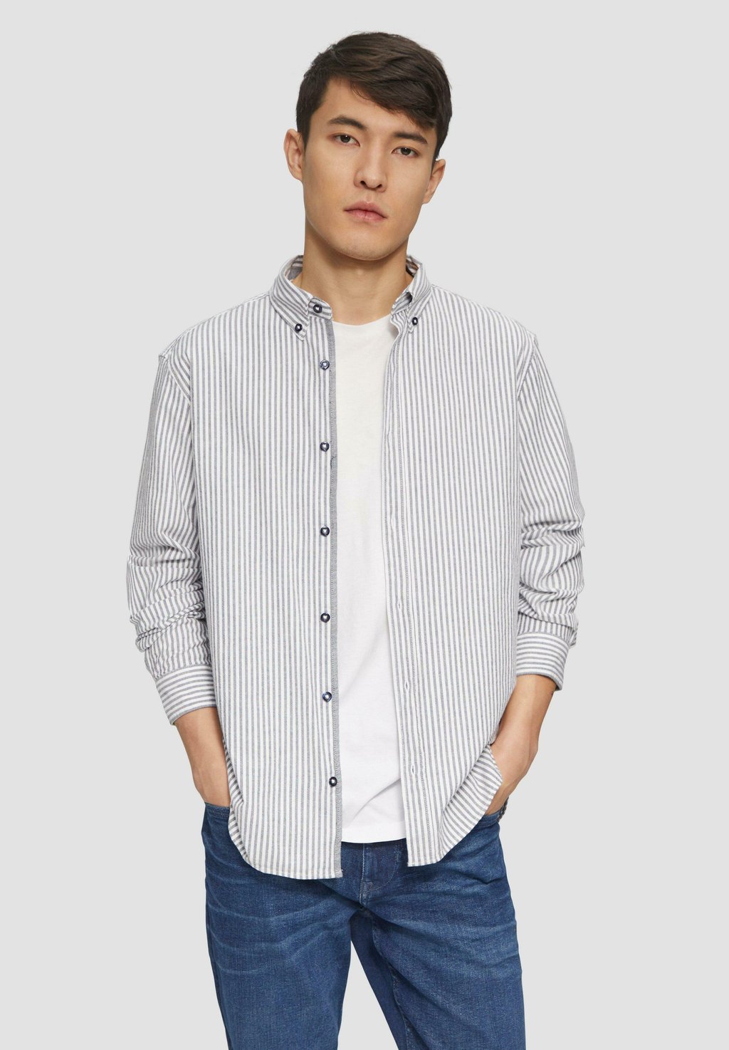 

Рубашка REGULAR FIT GESTREIFTES OXFORD s.Oliver, темно-синий