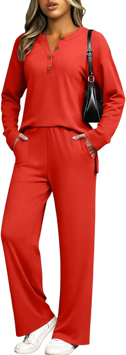 Спортивный костюм женский V-образный вырез, Generic, 01-red