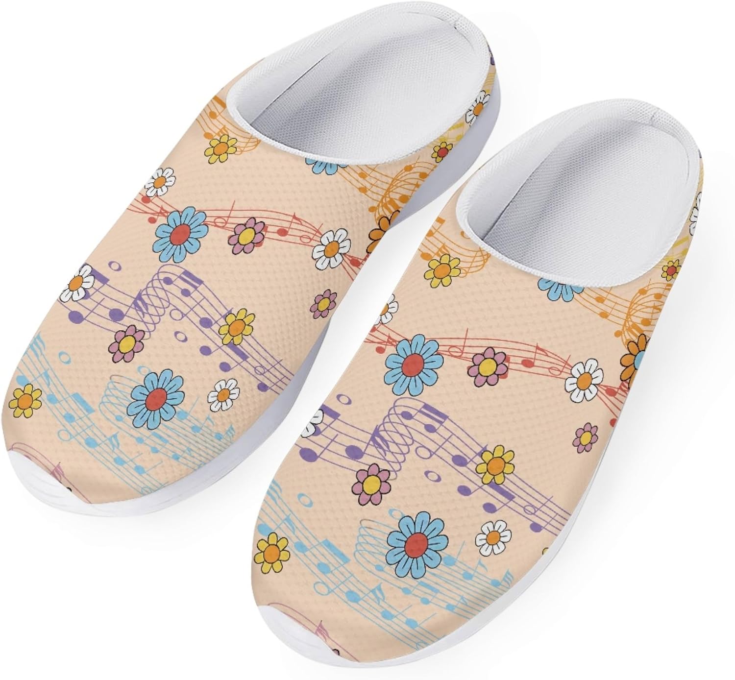 

Сандалии-тапочки Boatee унисекс с сердцем и лапкой собаки, повседневные летние пляжные обувь с антискользящей подошвой для мужчин и женщин, Cute Floral Music Note