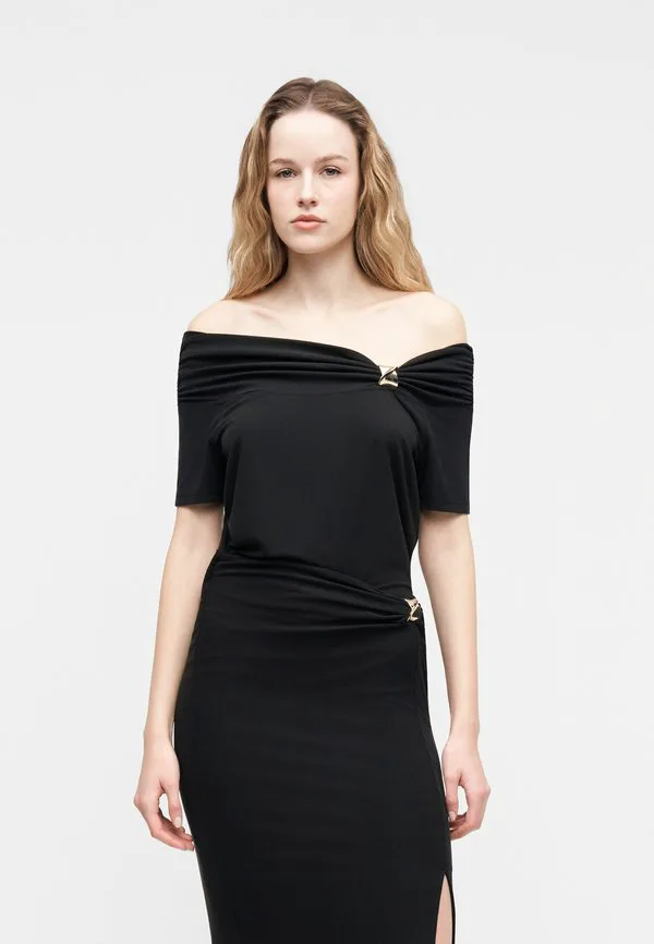 

Футболка с принтом и открытыми плечами Guess, Jet Black, Черный, Футболка с принтом и открытыми плечами Guess, Jet Black