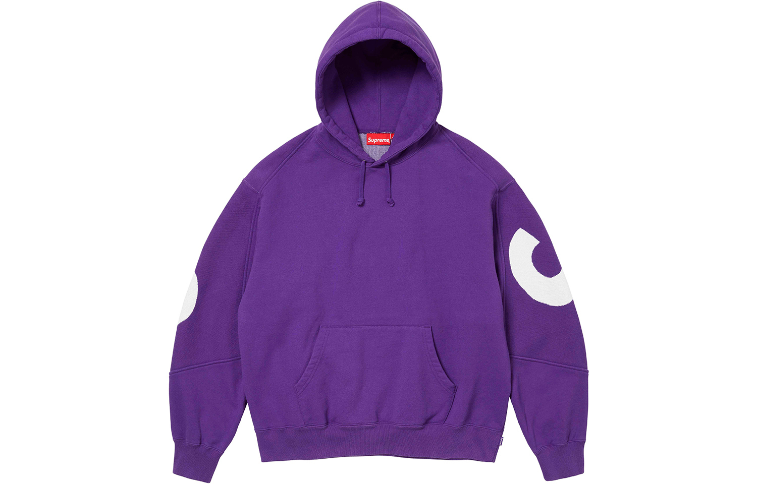 Футболка с капюшоном Supreme с большим жаккардовым логотипом, фиолетовый/фиолетовый — фото 3