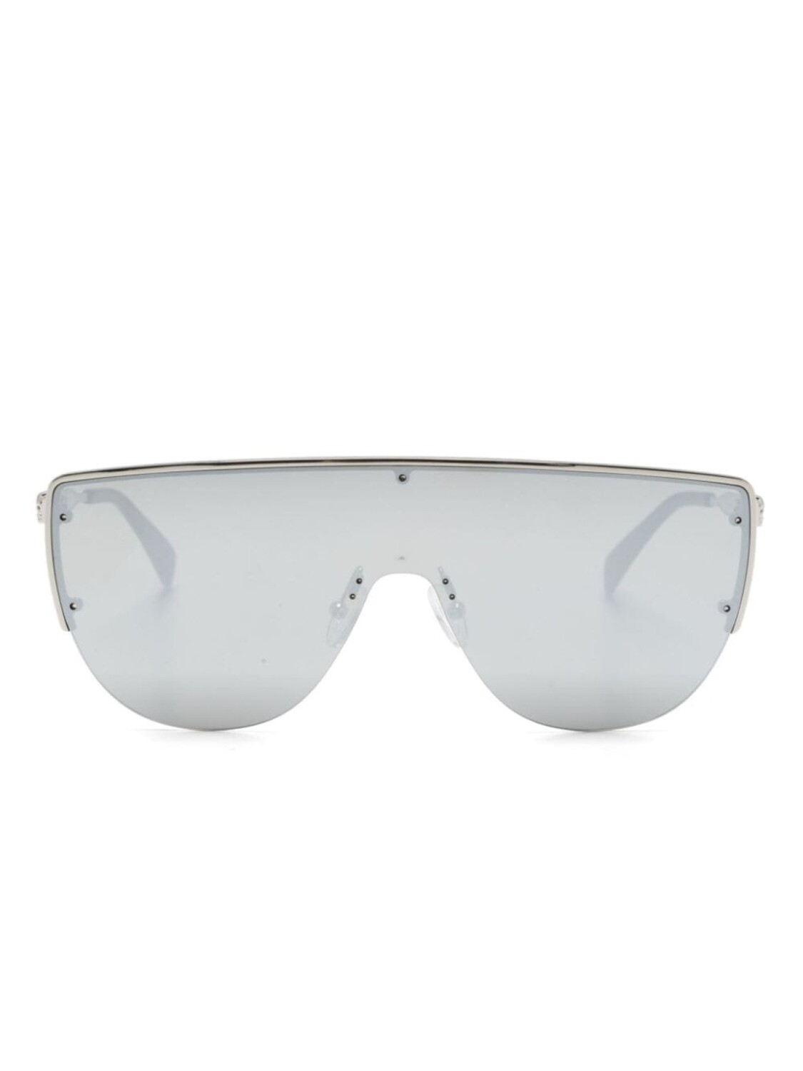

Alexander McQueen Eyewear солнцезащитные очки-маска, серебристый