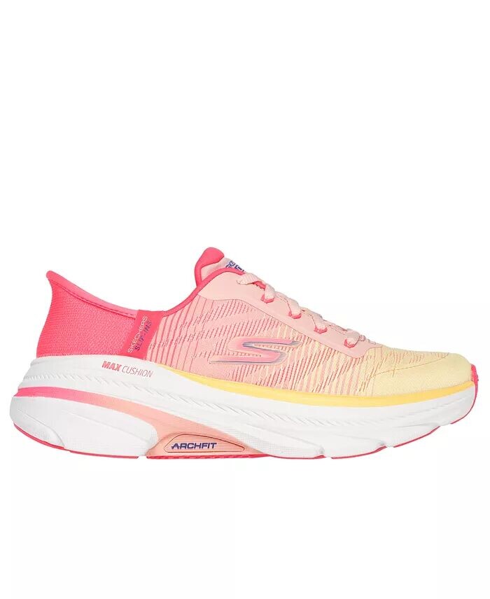 Женские слипоны: Max Cushioning Arch Fit — беговые кроссовки Adelphi от Finish Line Skechers, розовый — фото 2