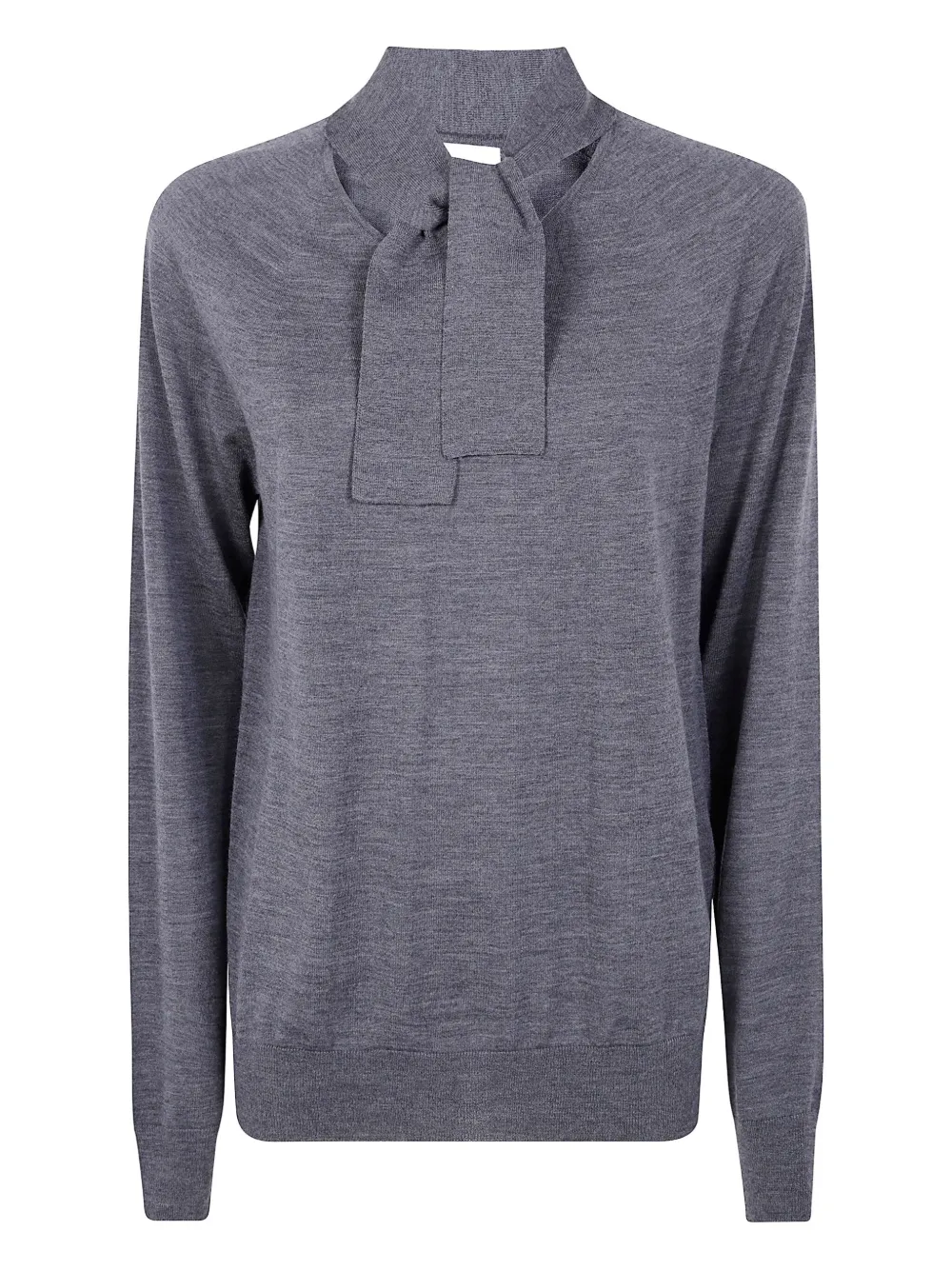 

Шерстяной свитер с воротником-галстуком Mantu, серый