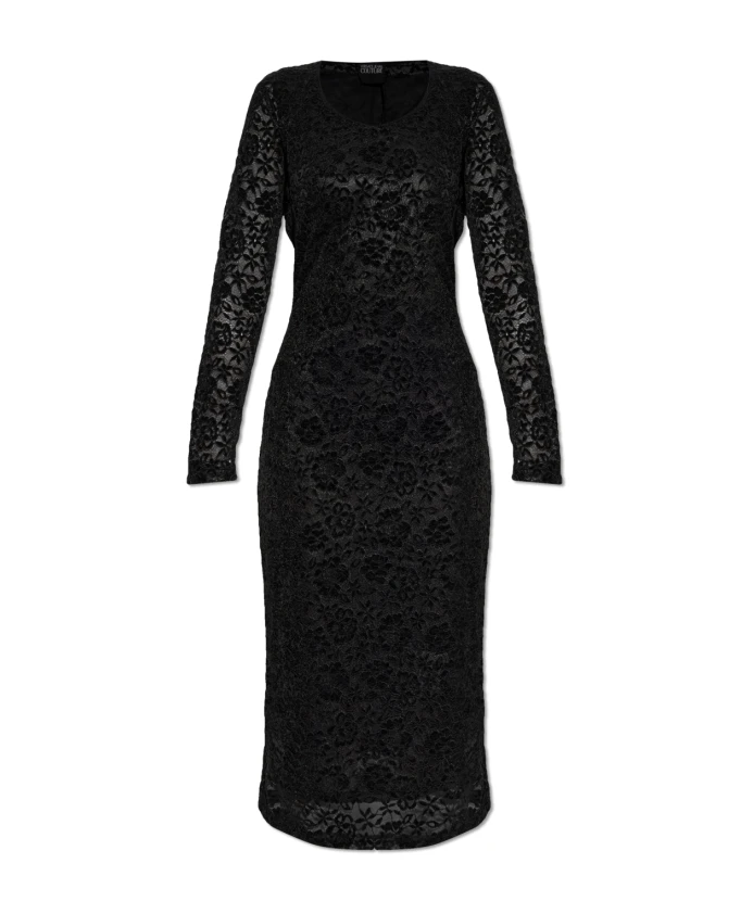 

Кружевное платье с длинными рукавами Versace Jeans Couture, черный