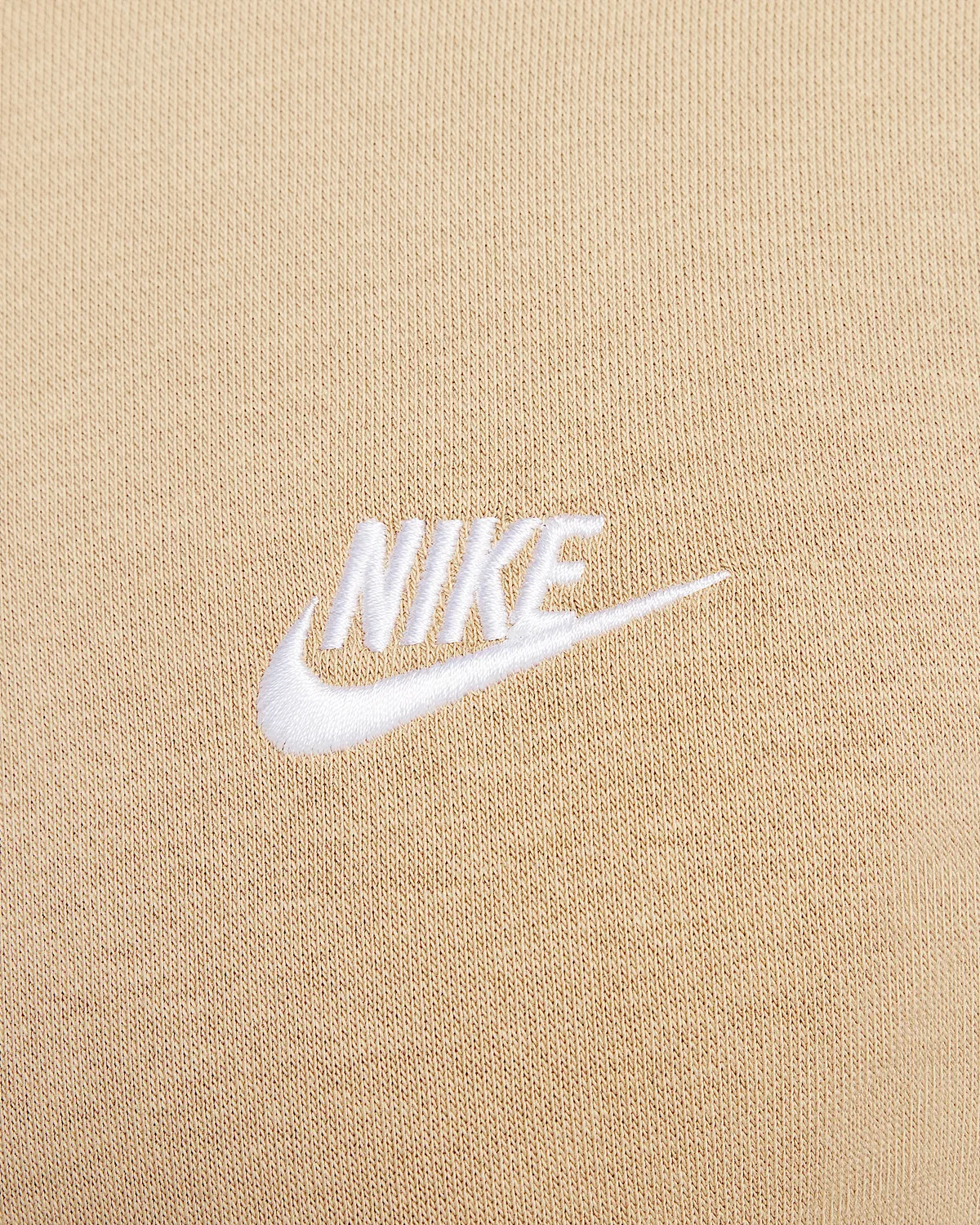 Мужская флисовая худи-пуловер Nike Club, Parachute Beige/Parachute Beige/White — фото 4