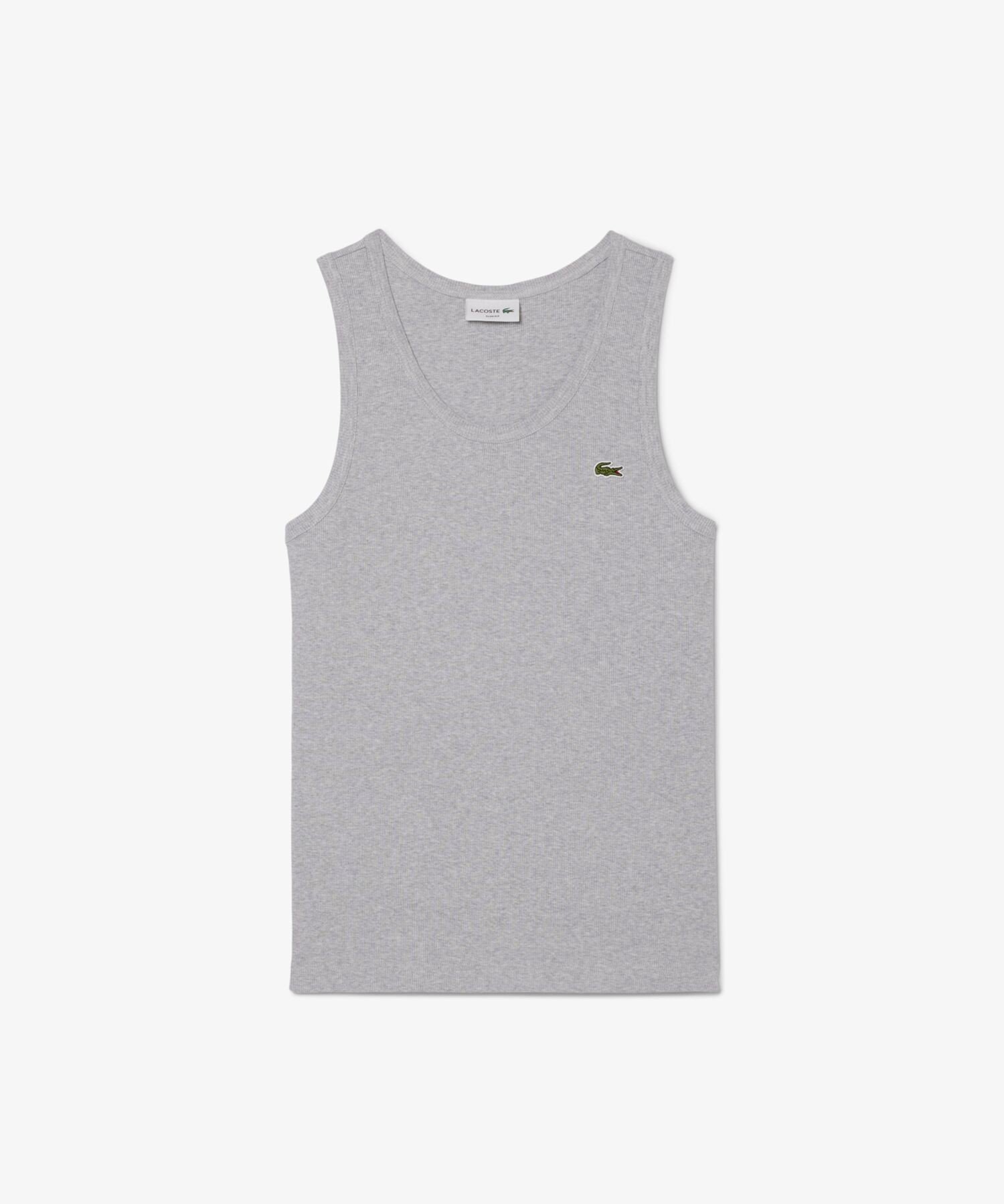 Топ из хлопковой трикотажной резинки LACOSTE, Gray — фото 3