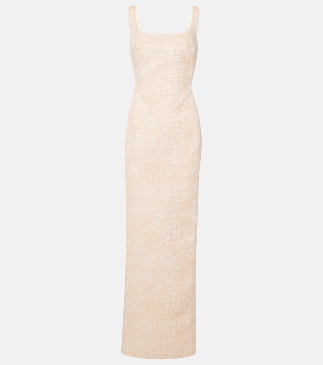 

Хлопковое платье макси De-Nîmes с тиснением под кожу крокодила Jacquemus, Croco Beige