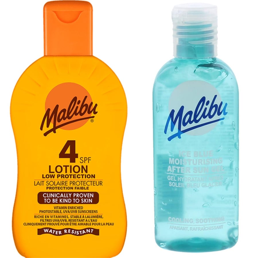 

Защитный лосьон Malibu SPF4 200 мл + Гель после загара 100 мл