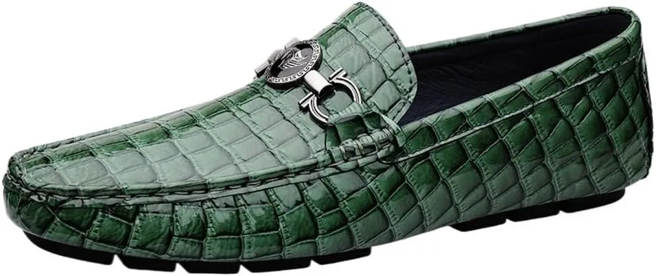 Мужские лоферы Leather Slip On Breathable Comfortable Shoes, Green DHFIRUFSHLO