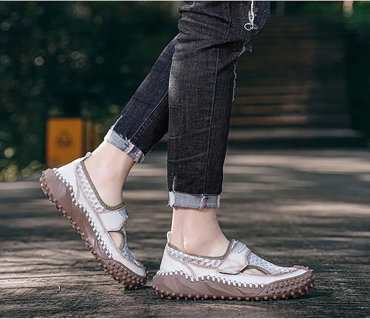 Мужские повседневные туфли Mesh Breathable Walking Loafers, серый — фото 2