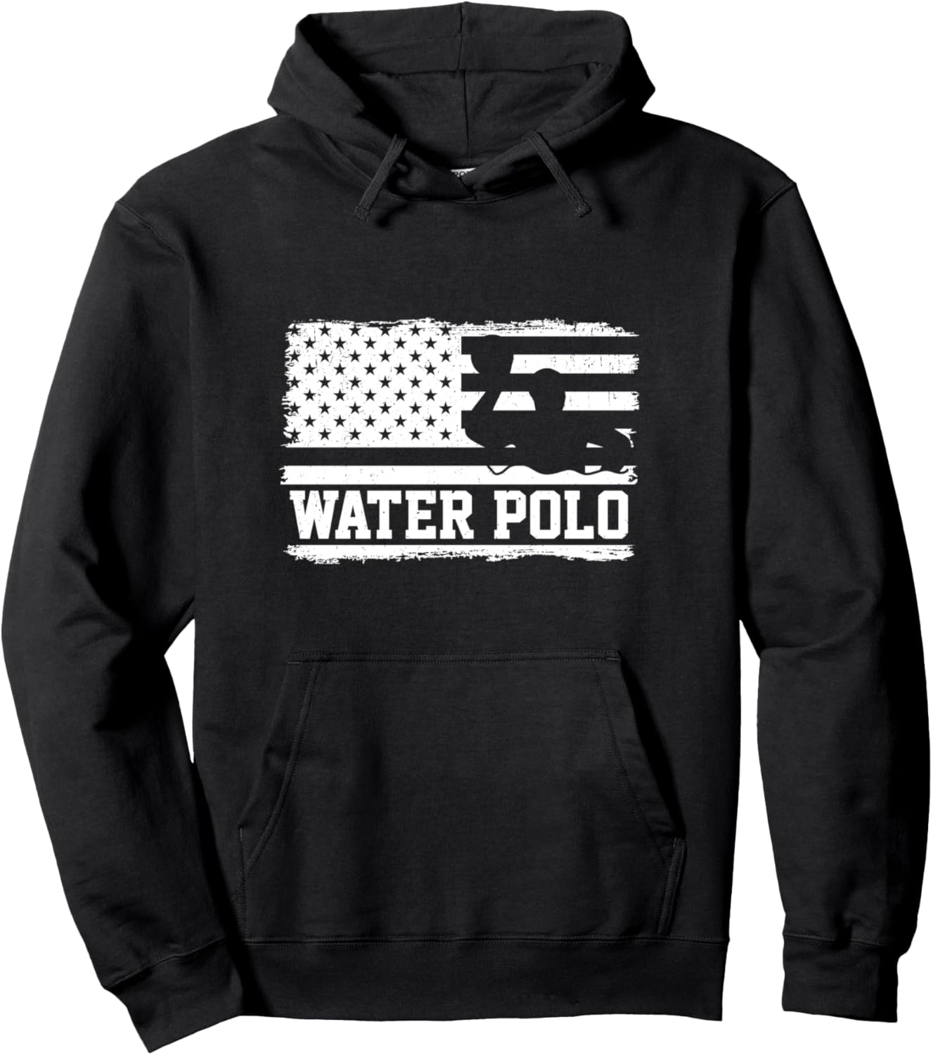 

Худи игрока в водное поло с американским флагом Waterpolo Game Water Polo Player, черный