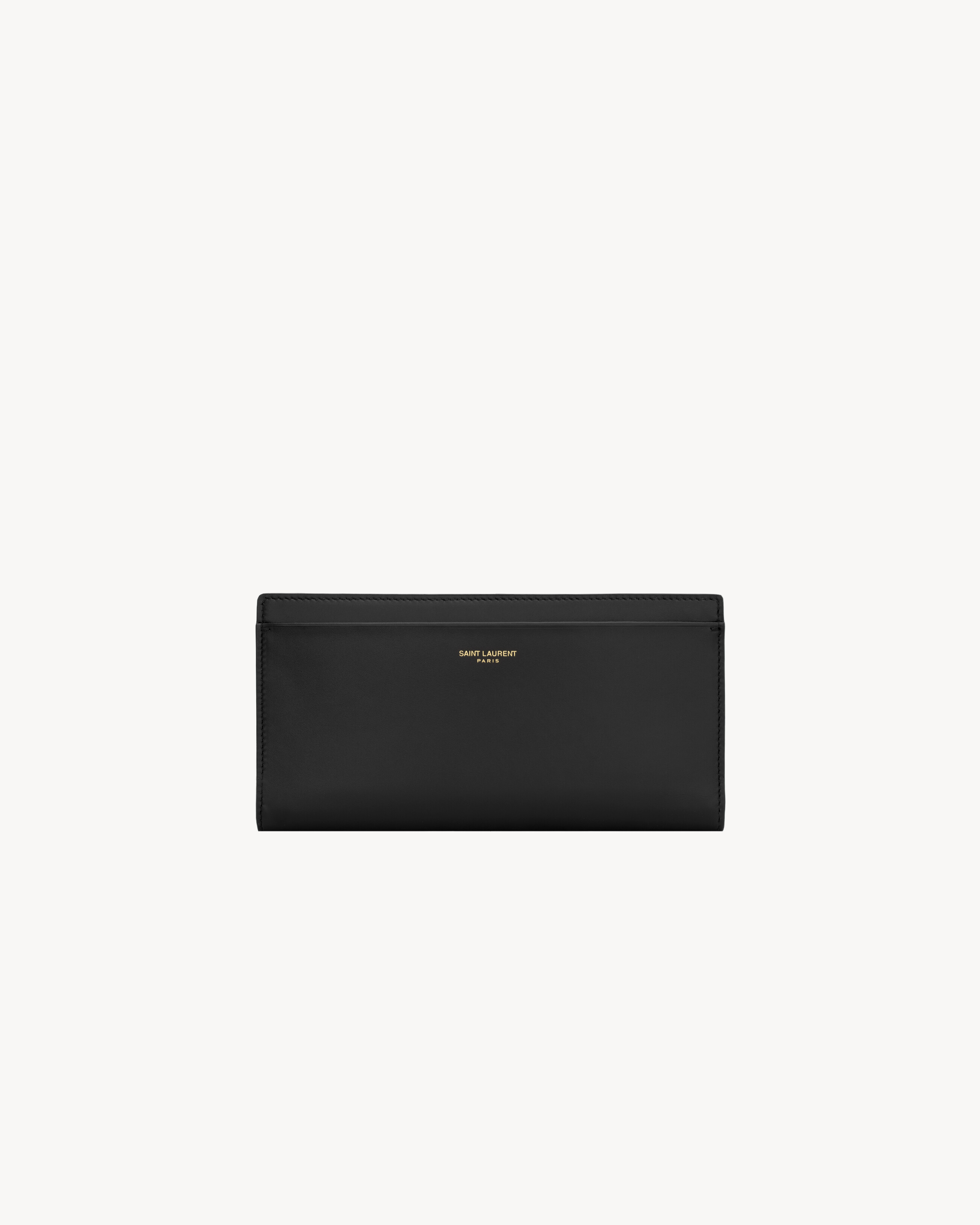 Портмоне на молнии из гладкой кожи SAINT LAURENT PARIS, черный
