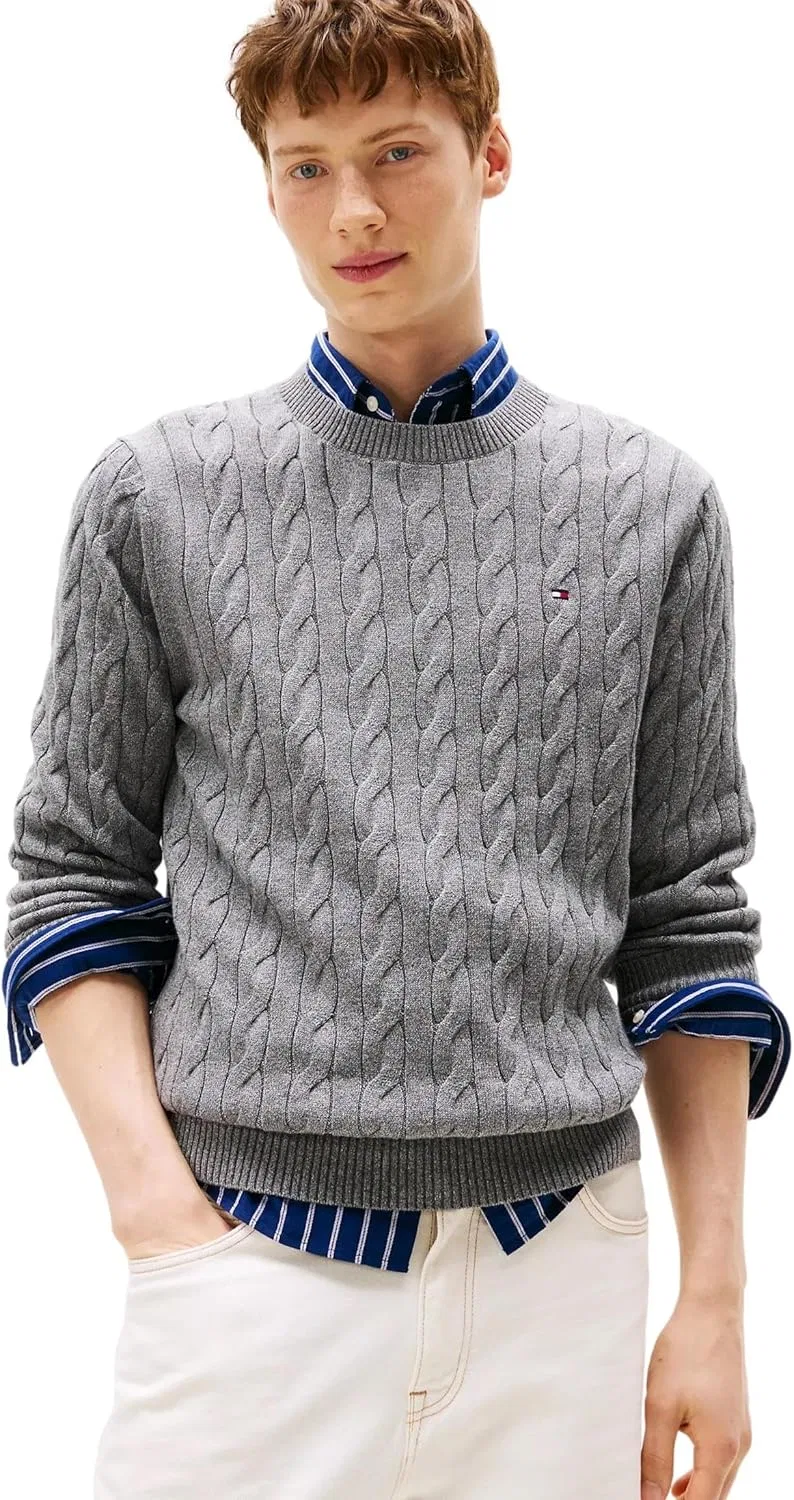 Свитер Tommy Hilfiger Men's Iconic Cable Knit из коллекции 2024, темно-серый — фото 2