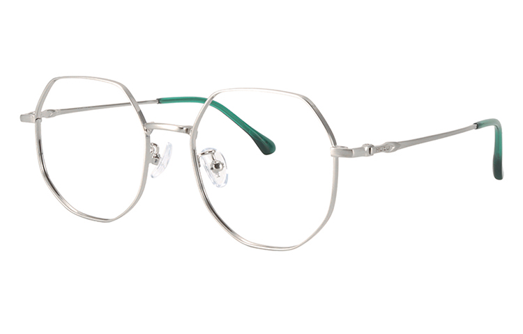 

MUZU Оправы для очков из сплава неправильной формы унисекс, Brushed silver-C03 frame
