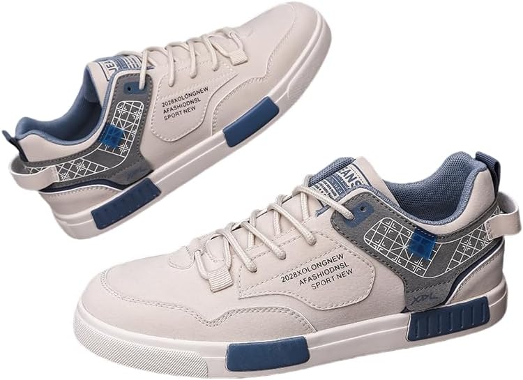 

Мужские спортивные кеды для скейтборда, уличный стиль, повседневная легкая модная обувь Hoalox, синий/бежевый