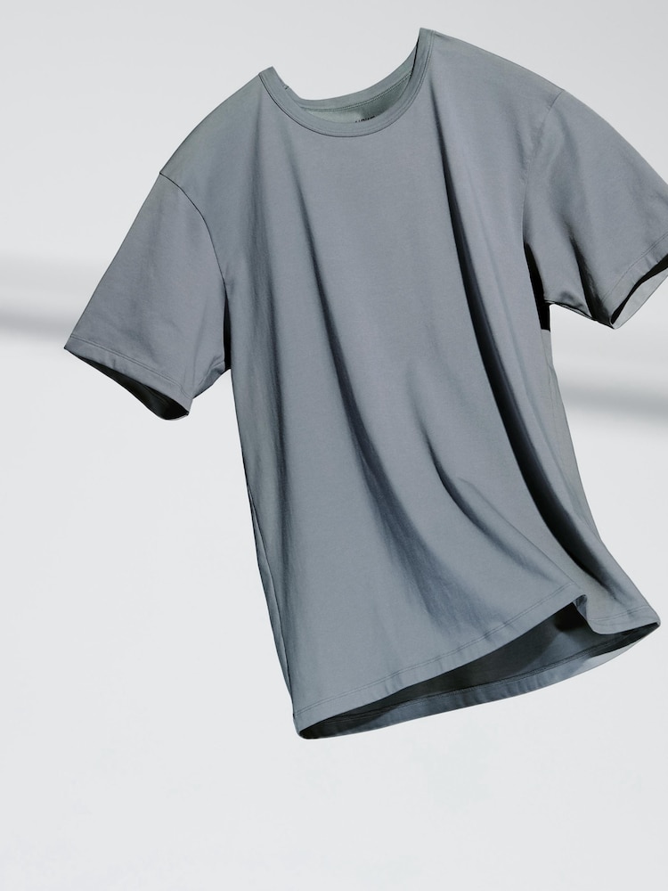 Футболка Airism из хлопка с круглым вырезом и короткими рукавами Uniqlo, цвет 07 серый — фото 3