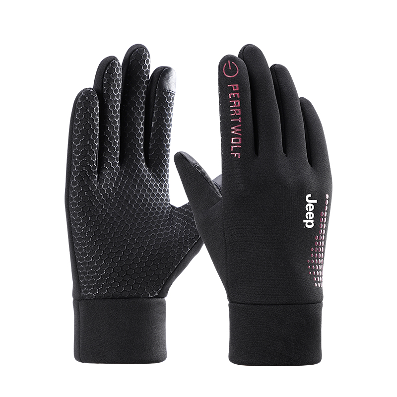 

Тонкие флисовые перчатки мужские Jeep, черный красный