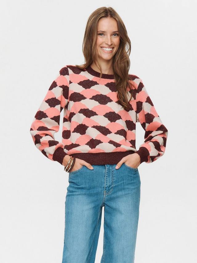 

Лиловый джемпер с абстрактным узором Numph, Multi