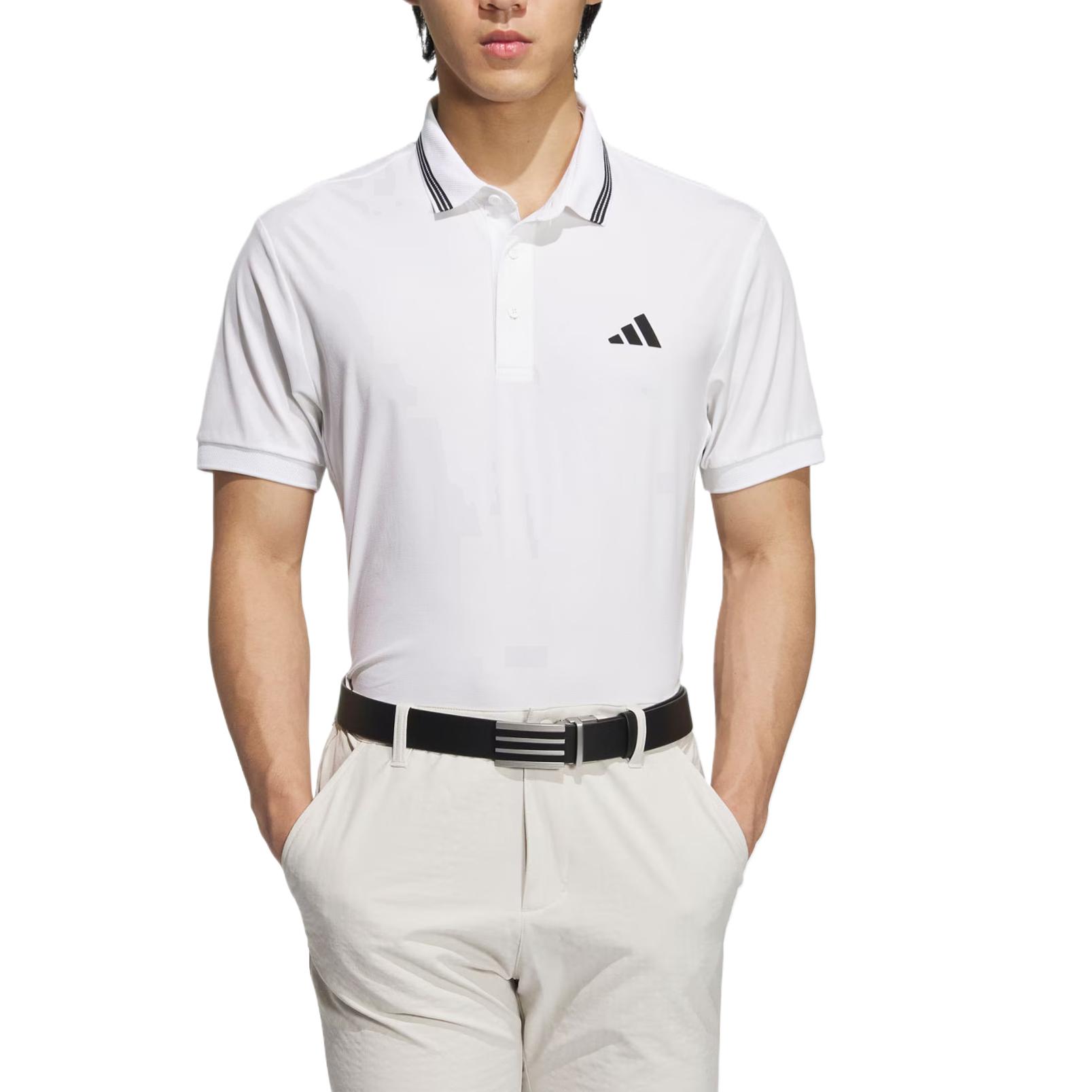 Adidas SHORT SLEEVE RIBBED Polo Shirt Men's White — фото 2