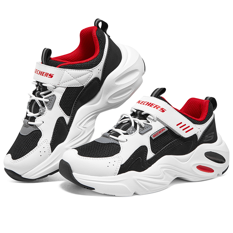 Низкие детские кроссовки для повседневной носки Skechers, белый/серый — фото 3