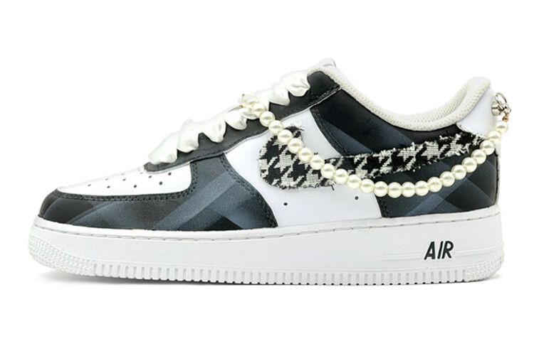 

Кроссовки Nike Air Force 1 Skateboard Shoes Women's Low-Top Black White, Черный, Кроссовки Nike Air Force 1 Skateboard Shoes Women's Low-Top Black White