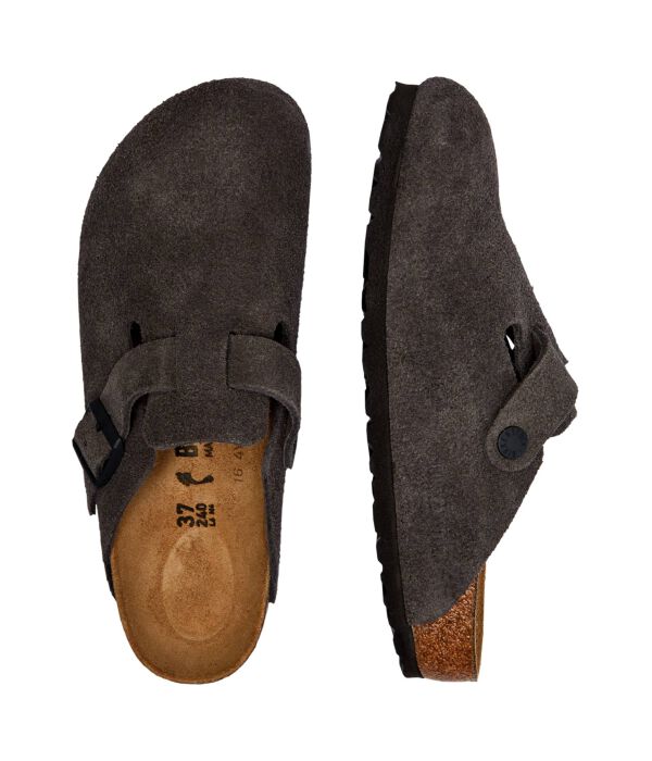 Мюли женские Birkenstock из натуральной замши, серый — фото 4