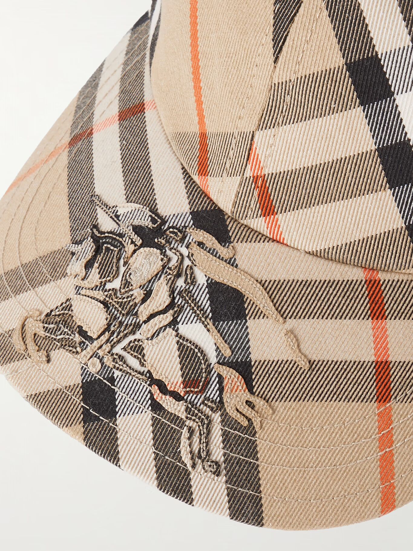 

Клетчатая бейсболка из парусины с логотипом BURBERRY, коричневый